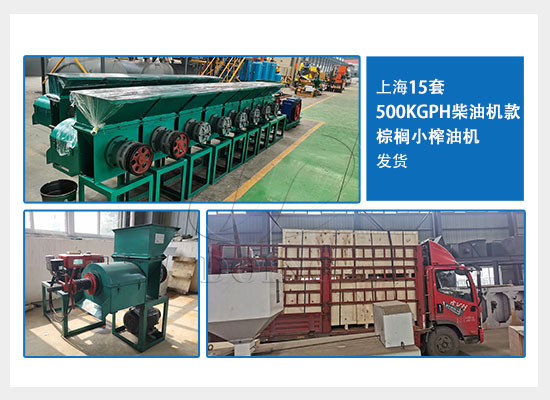 喜報！上海15套500KGPH柴油機款棕櫚小榨油機已發(fā)貨