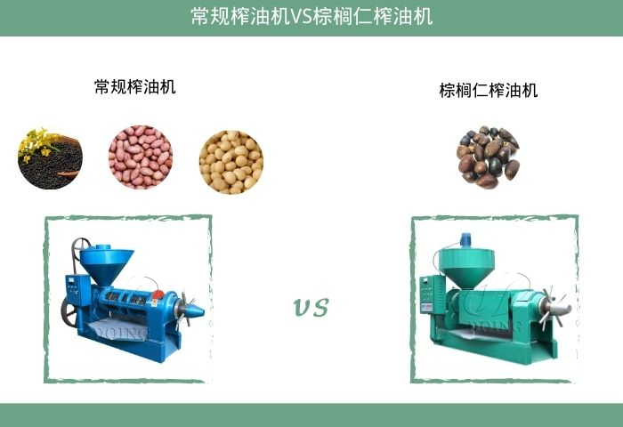 常規(guī)榨油機(jī)與棕櫚仁榨油機(jī)